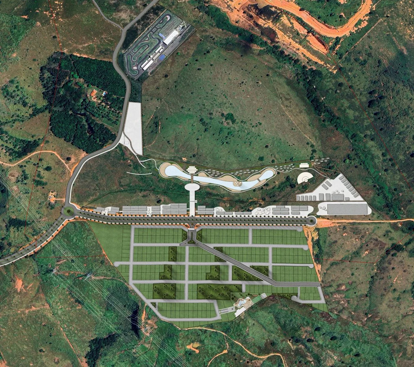 Masterplan do kartódromo apresentado no projeto America Garden